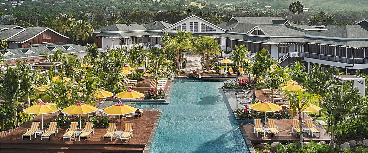 Birdseye view of the resort on Nevis Island.